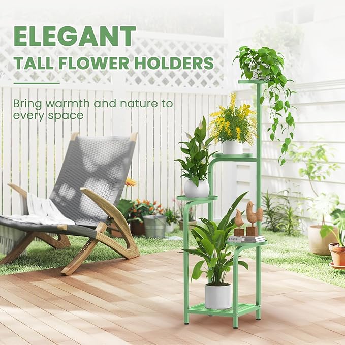 TOSKING 5 Tier Tall Plant Stand Indoor Outdoor, Heavy Duty Corner Shelf - Image 7