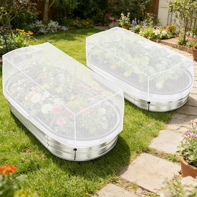 2 Pack Garden Netting for Raised Beds, 55.1" x 30" x 19.6" Garden Bed Insect - Image 7