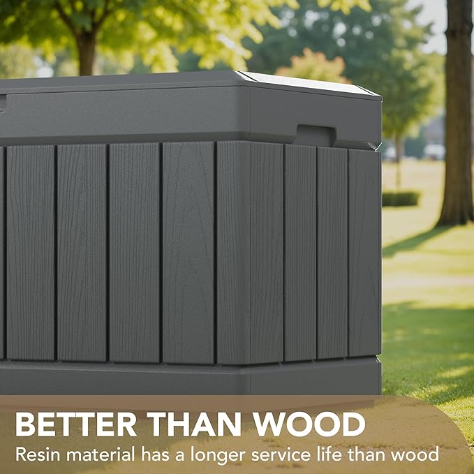 Devoko 85 Gallon Deck Box Lockable Resin Outdoor Storage Box waterproof Outdoor - Image 3