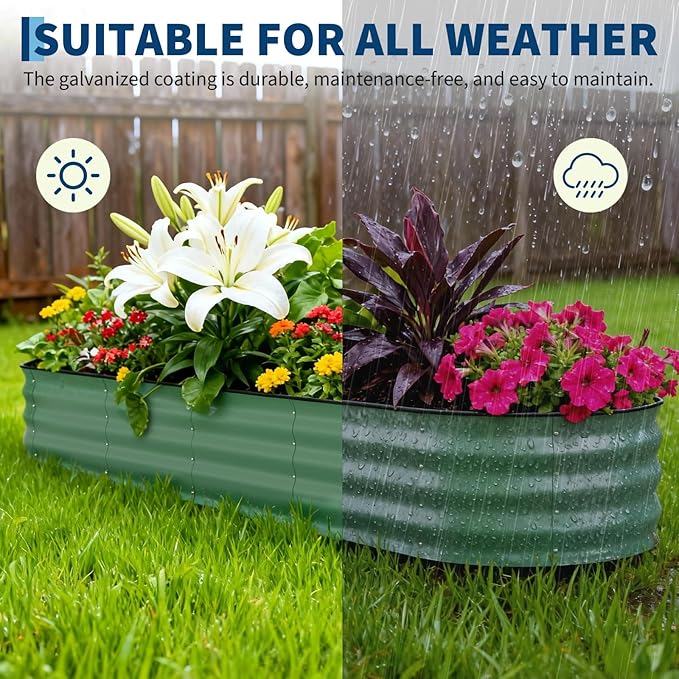 Garvee Galvanized Raised Garden Bed Outdoor, Rust-Resistant Raised Garden Beds - Image 8
