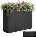 IDZO All Weather Wicker Planter Raised Garden Bed, 24 in Tall Round Rattan by Idzo