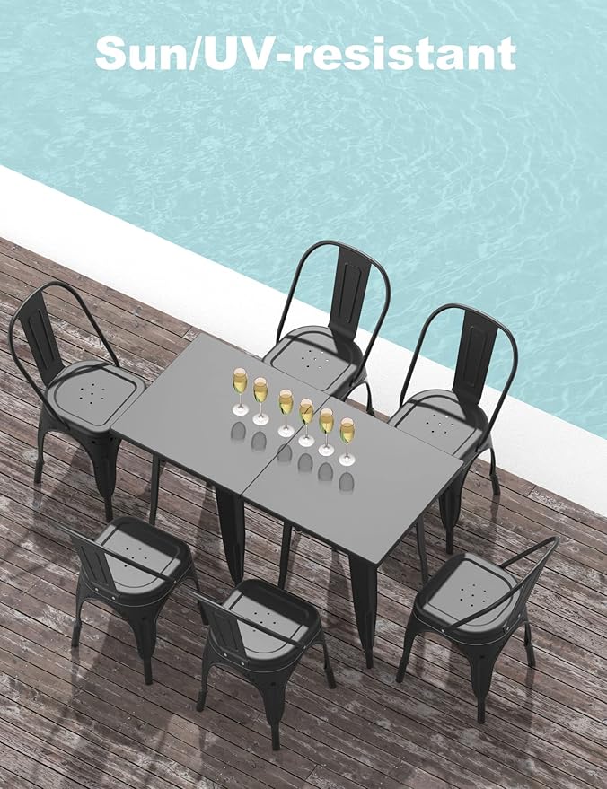 Nazhura Metal Dining Chair Farmhouse Tolix Style - Image 5