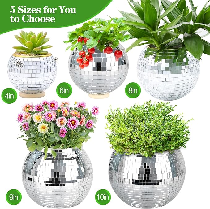 Disco Ball Planter, Disco Ball Plant Hanger - Image 2