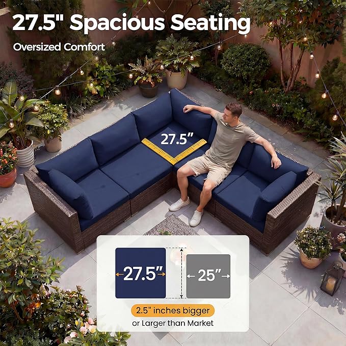 NICESOUL 9 Piece Patio Sectional Sofa Set - Image 6