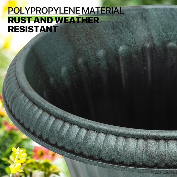 Magshion 20" Urn Planters for Outdoor Plants, Large Decorative Front Porch - Image 8
