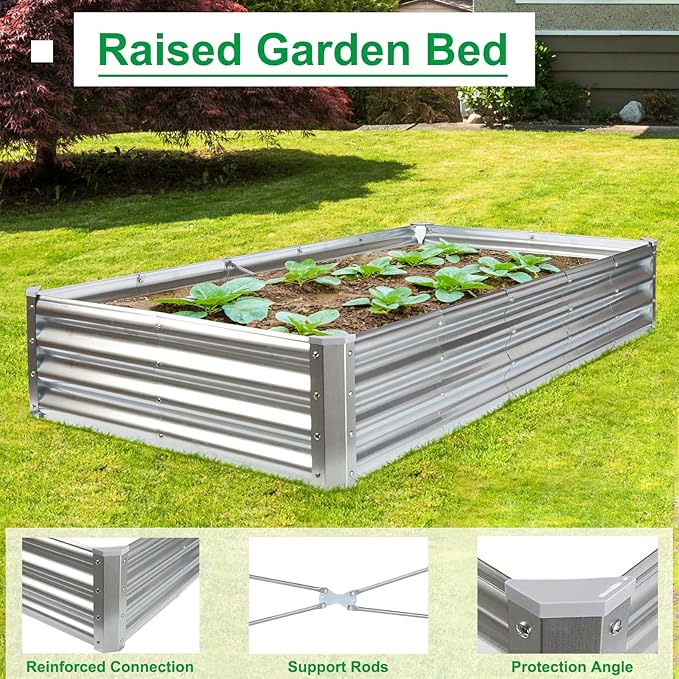 JERIA 6×3×1ft Raised Garden Bed - Image 4