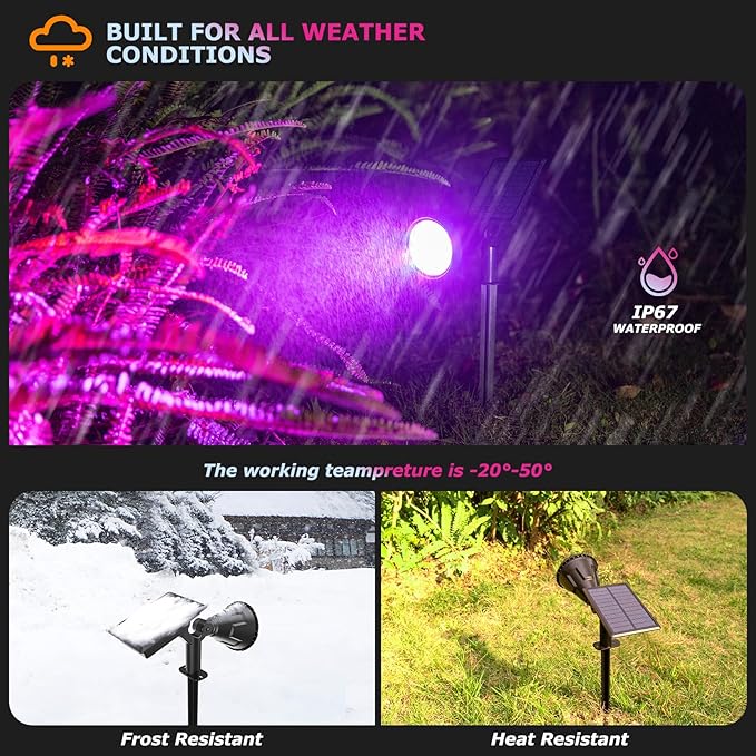 Solar Spotlights Outdoor Color Changing, 180°Adjustable Flag Pole Lights - Image 4