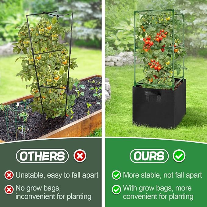 ANPHSIN Tomato Cages with 17 Gallon Grow Bags - Image 2