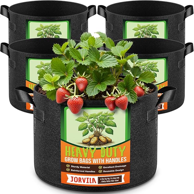 5 Pack 5 Gallon Grow Bags, Thickened Nonwoven Fabric Planter Pots by Unknown