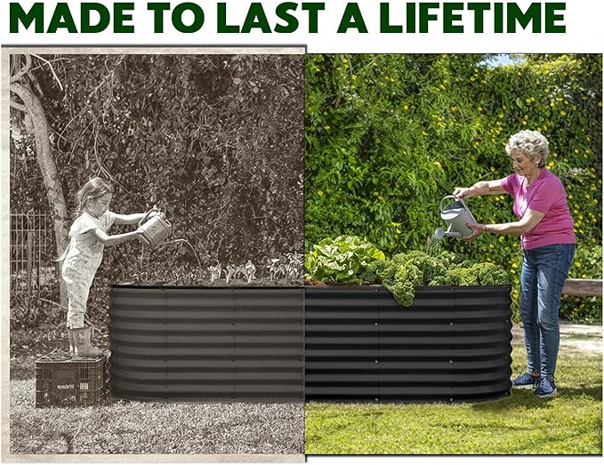 Plant & Plot Galvanized Raised Garden Beds Outdoor // 8×2×2 ft Planter Raised - Image 3