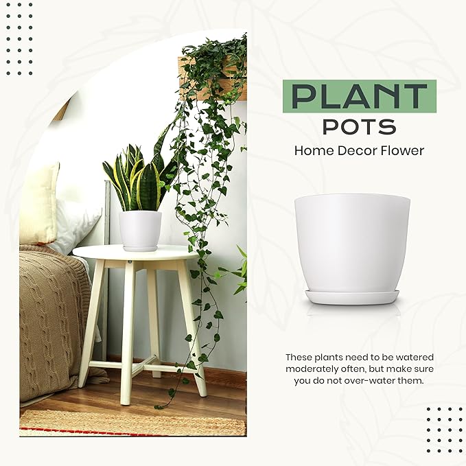 Utopia Home - Plant Pots Indoor - 7/6.6/6/5.3/4.8 Inches Flower Pots - Image 4