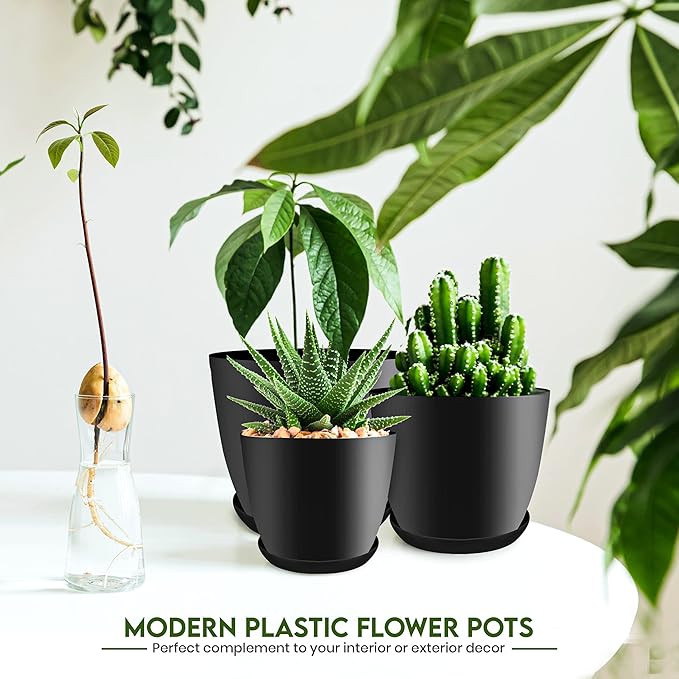 Utopia Home - Plant Pots Indoor - 7/6.6/6/5.3/4.8 Inches Flower Pots - Image 4