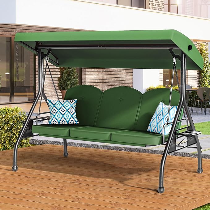 3 Seat Outdoor Porch Patio Swing by zzw