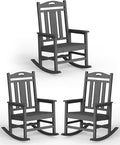 Ciokea Oversized Outdoor Rocking Chairs Set of 3, 380lbs Heavy-Duty Large Patio by CIOKEA