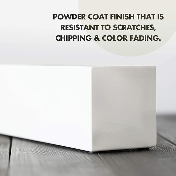 DR&Co Modern White Rectangle Planter Box, Narrow Box - Image 3