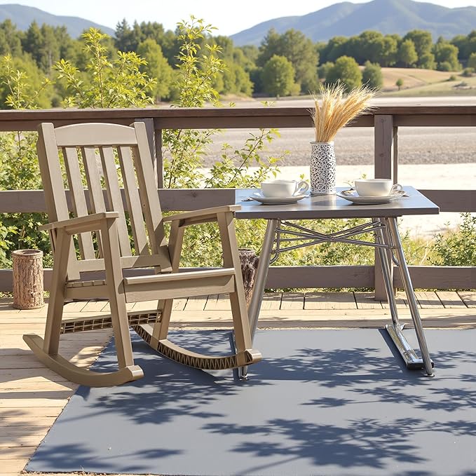 Devoko PP Material Rocking Chair Outdoor Indoor All Weather High Back Patio - Image 2
