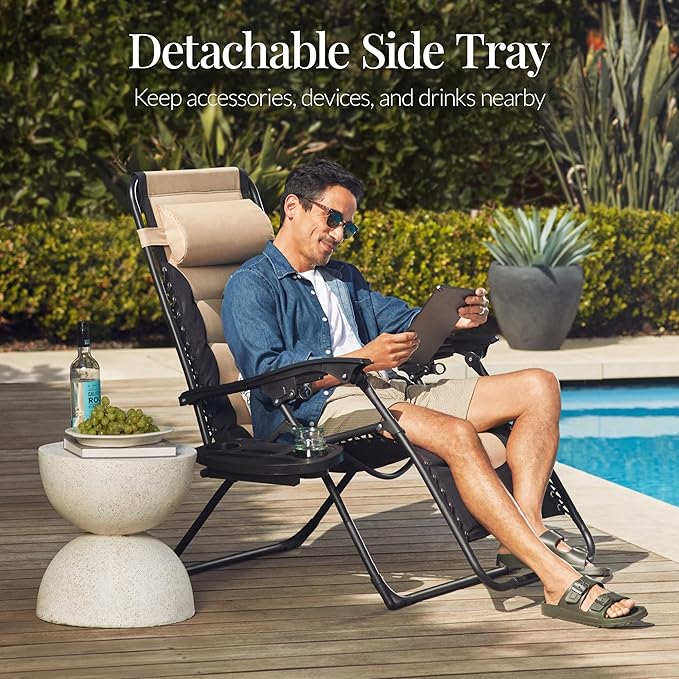 Best Choice Products Oversized Padded Zero Gravity Chair, Folding Outdoor Patio - Image 6