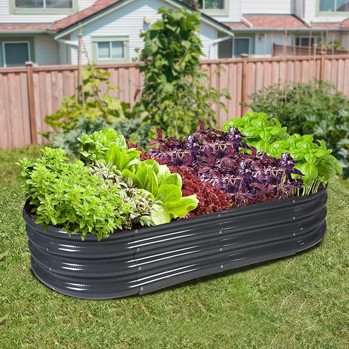 Raised Garden Bed Galvanized Planter Box Outdoor, Rot-Resistant Metal Garden - Image 7