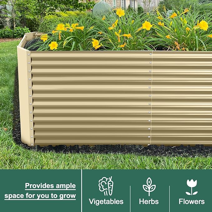 Land Guard 8x4x3ft Rectangular Galvanized Raised Garden Beds, Large-Capacity - Image 7