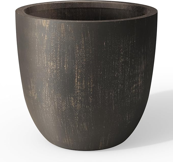 Kante 14 Inch Dia Round Concrete Planter, Indoor Outdoor Large Plant Pot by Kante
