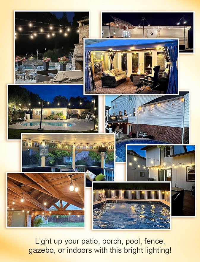 XMCOSY+ 96FT Outdoor String Lights, Patio Lights Outdoor Waterproof - Image 6