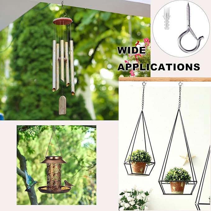 PlusRoc 20 Pack Ceiling Hooks for Hanging Plants Outdoor String Lights Heavy - Image 6