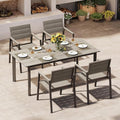 Outdoor Dining Set for 4, Aluminum Patio Table and Chairs Set by Oasbira