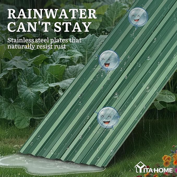 YITAHOME 6pcs 6x3x2 ft Galvanized Raised Garden Bed Kit, Large Metal Planter Box - Image 5