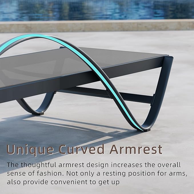 Shintenchi Patio Chaise Lounge Set of 2, Pool Chaise Lounge - Image 4