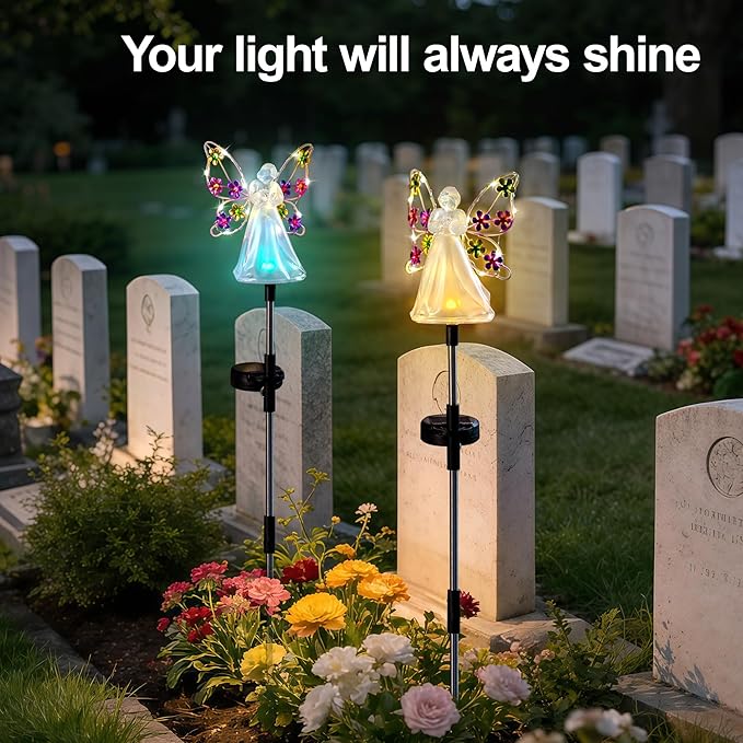 Angel Solar Lights for Cemetery Memorial Gift Grave Decorations Solar Angel - Image 9