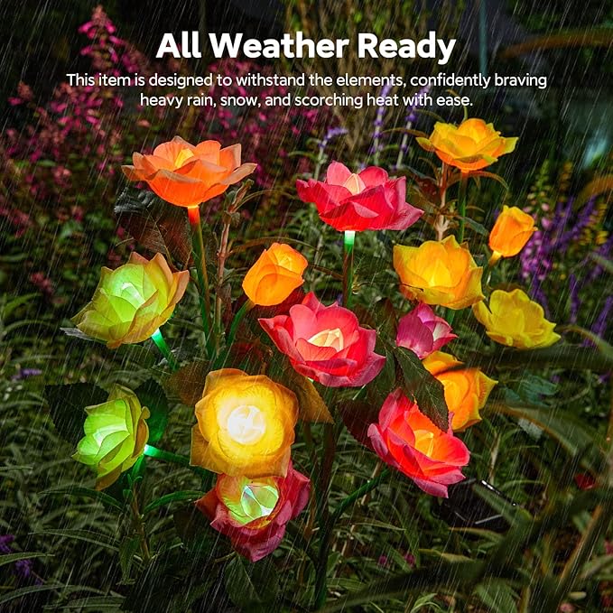 Solar Garden Lights, 6 Pack Upgraded Garden Decor LED Lights - Image 5