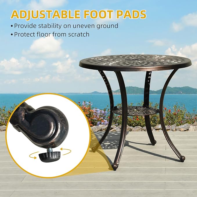 DWVO 30 Inches Round Patio Dining Table - Image 6