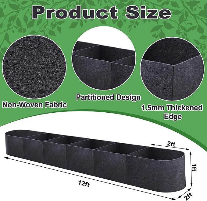 POILKMNI 12x2x1ft Oval Fabric Raised Garden Bed - Image 3