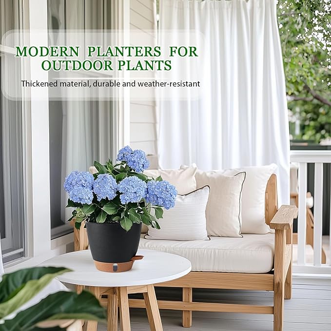 2 Pack 8 Inch Pots for Plants Indoor, Plastic Self Watering Planters - Image 8