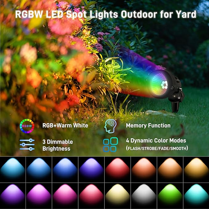 Halloween Christmas Landscape Lights 12W RGBW Outdoor Spot Lights - Image 2