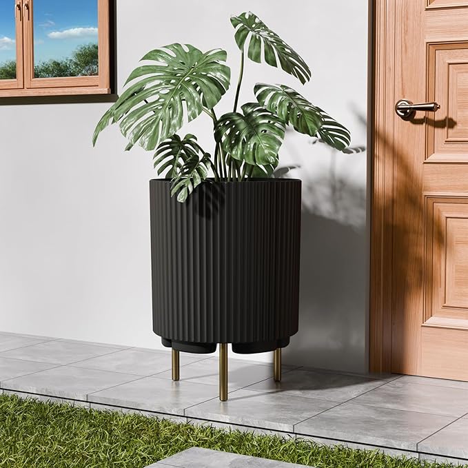 FONTOI 20.3'' Front Porch Planter Stand, Round Plant Stand by FONTOI