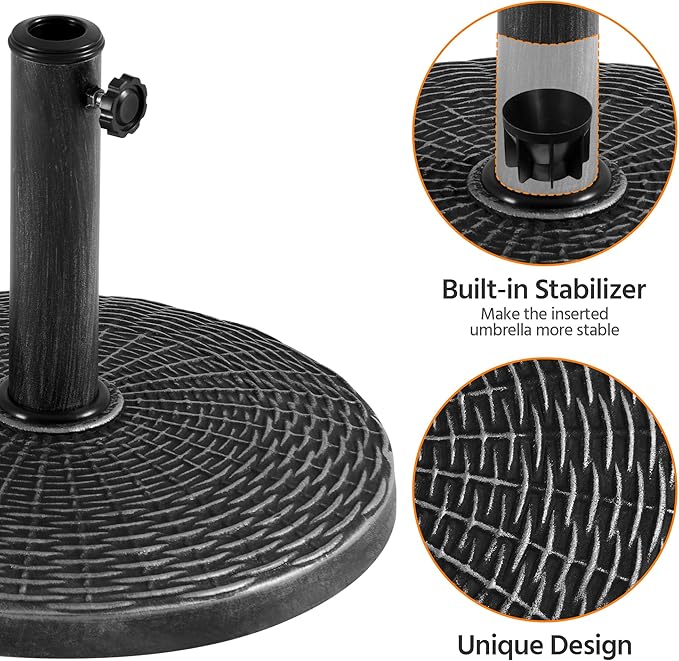 Yaheetech 22 lbs Outdoor Umbrella Base, Heavy Duty Market Umbrella Base Stand - Image 7