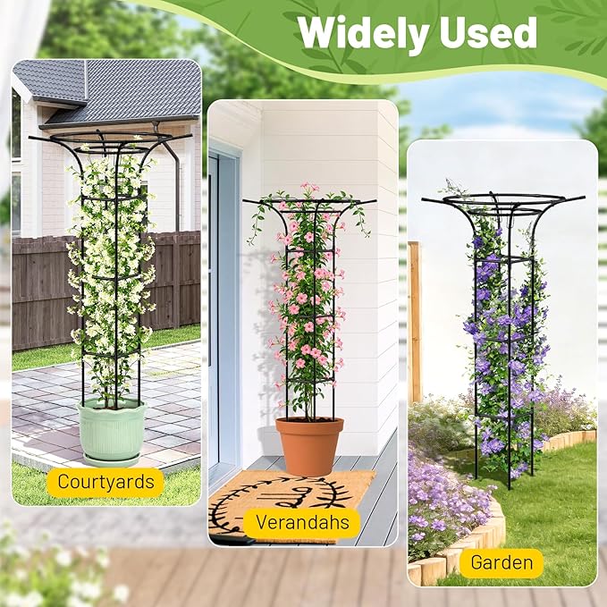 Garden Trellis for Climbing Plants Outdoor, 65 Inch Mushroom Top Trellis for - Image 8