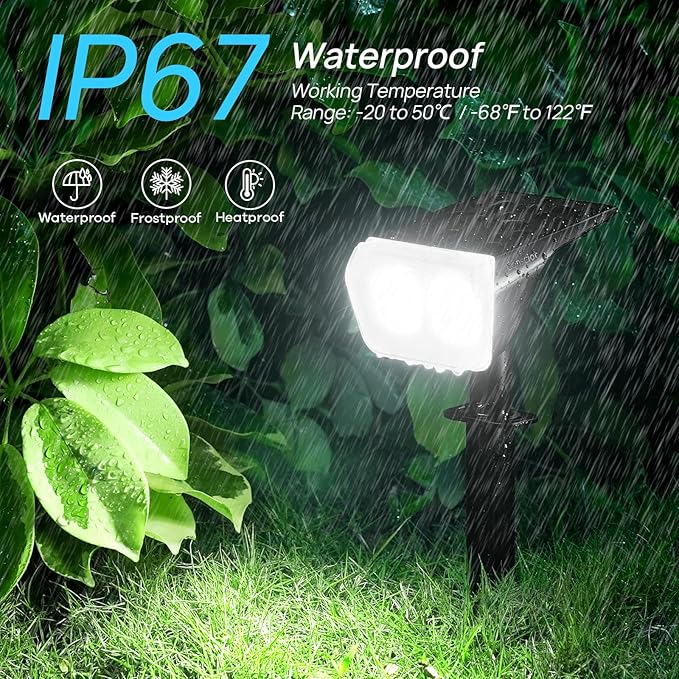 Consciot Solar Spot Lights Outdoor Waterproof, 24 LED Dusk-to-Dawn Solar - Image 5