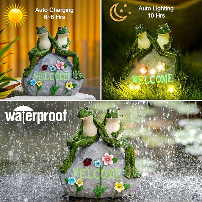 Nacome Solar Garden Outdoor Statues Frog - Image 4