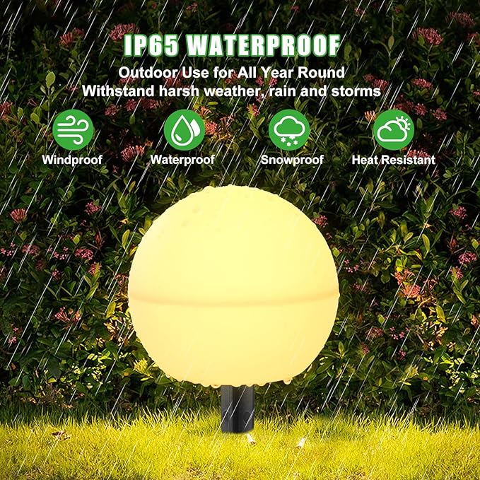 Solar Lights Outdoor Waterproof Decorations, 5 Pack Solar Globe Lights - Image 3