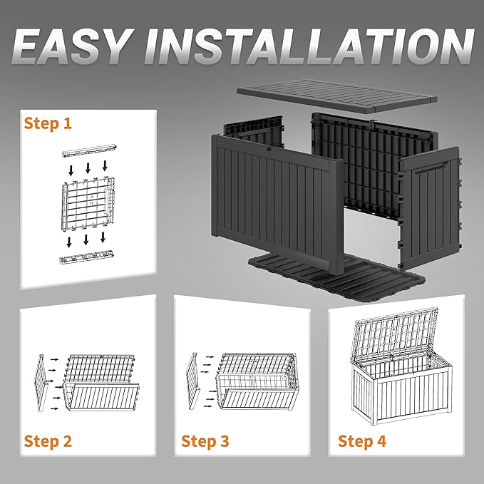 Outdoor Storage Box, Resin Deck Boxes Indoor and outdoor, Waterproof Storage - Image 6