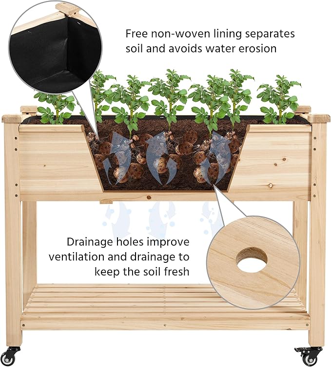 Yaheetech 42x23x33in Wooden Raised Garden Bed - Image 3