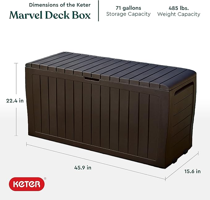 Keter Marvel Plus 71 Gallon Resin Outdoor Storage Box - Image 2