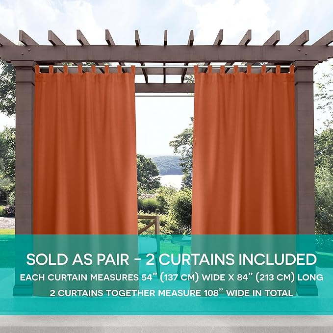 Exclusive Home Cabana Solid Indoor/Outdoor Light Filtering Hook-and-Loop Tab - Image 6