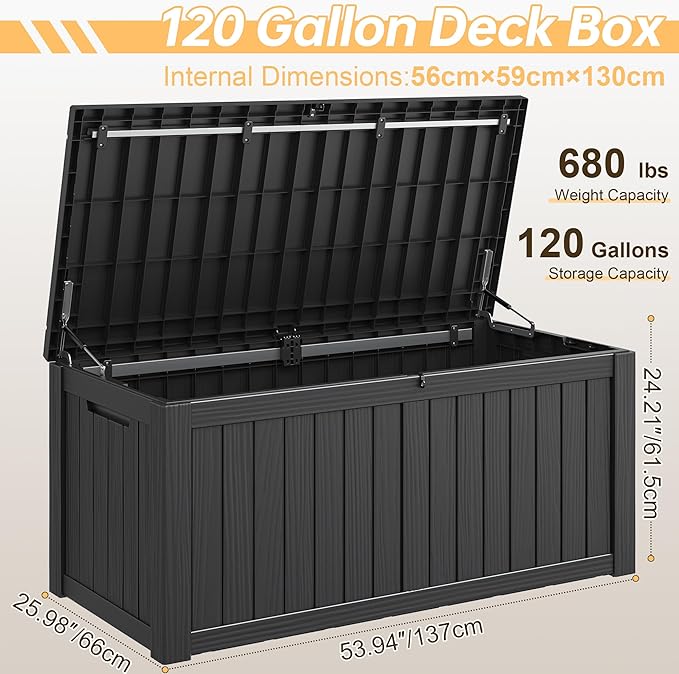 Outdoor Storage Box, Resin Deck Boxes Indoor and outdoor, Waterproof Storage - Image 2