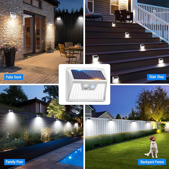 Peasur Solar Lights Outdoor Waterproof, Solar Powered Fence Wall Light - Image 7