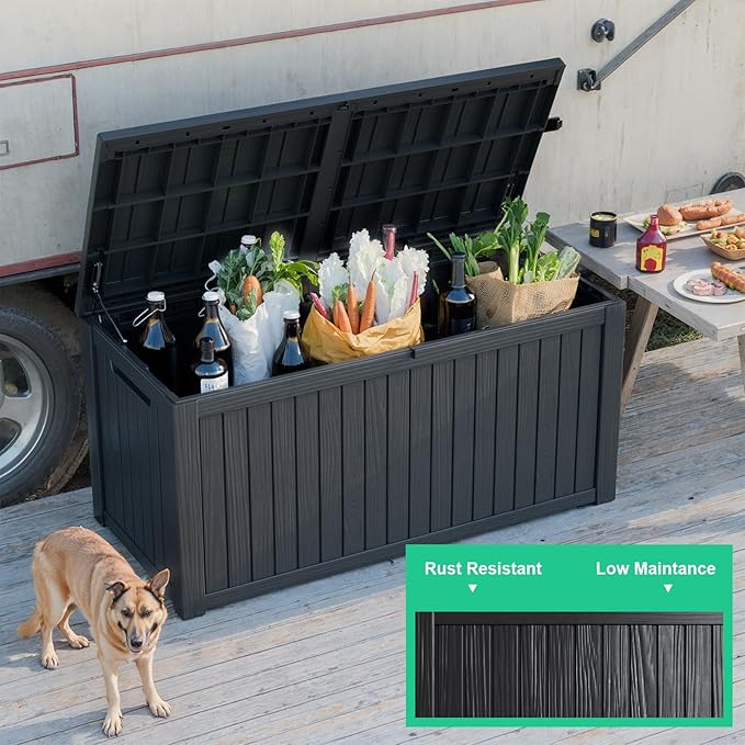 200 Gallon Outdoor Deck Box, Lockable Waterproof Outdoor Storage Boxes - Image 8
