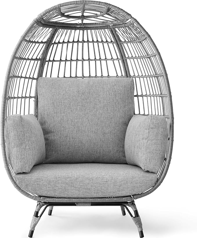 Best Choice Products Wicker Egg Chair, Oversized Indoor Outdoor Lounger by BestChoiceProducts