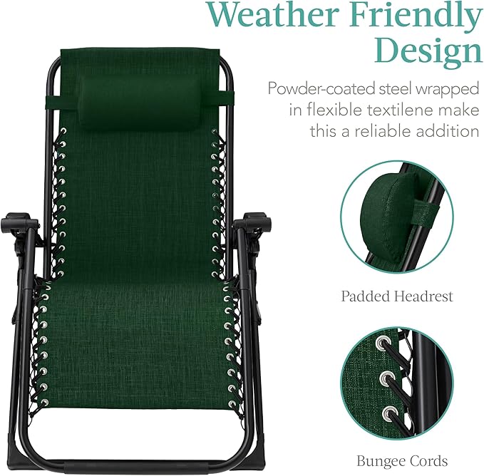 Best Choice Products Oversized Zero Gravity Chair, Folding Outdoor Patio - Image 4
